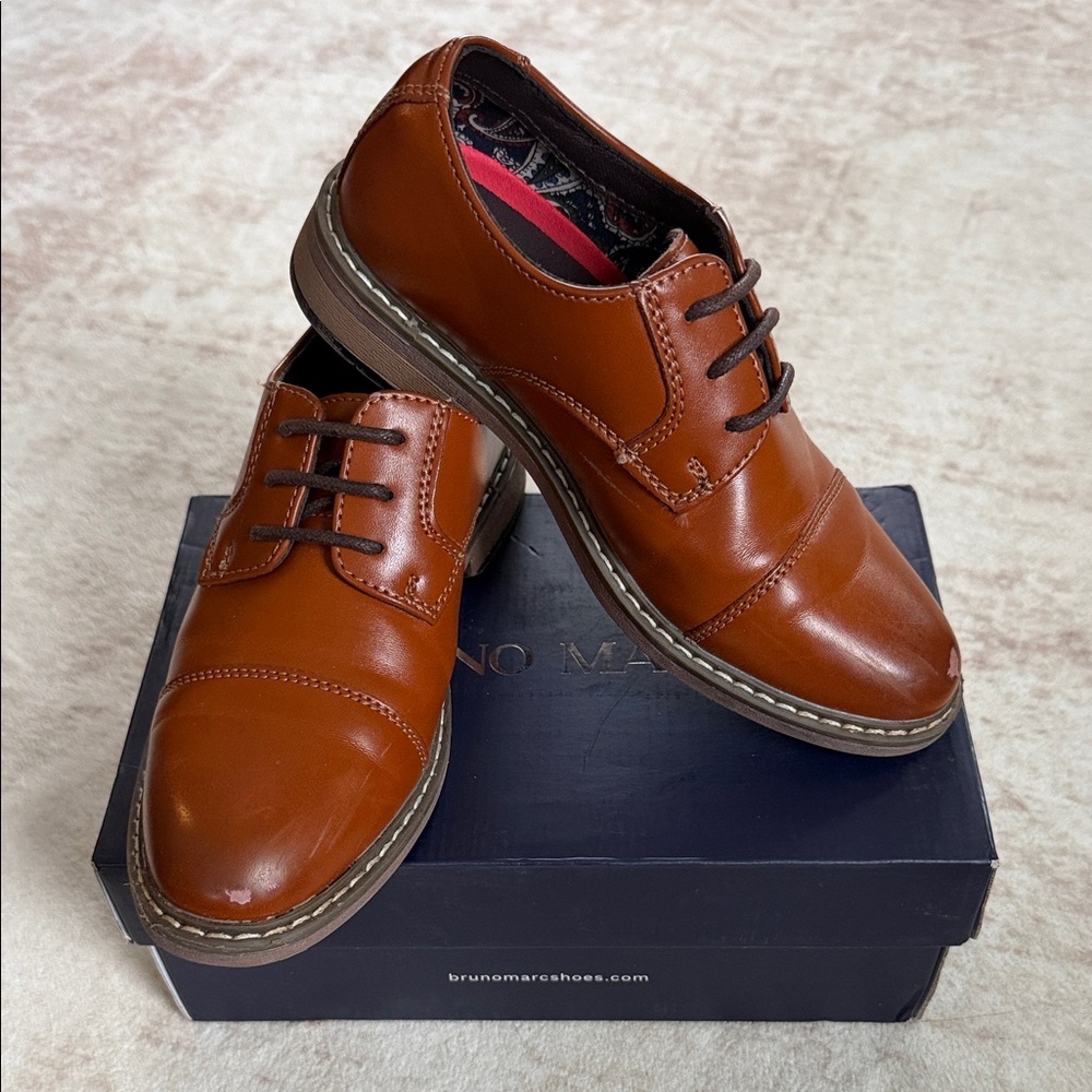 Bruno Marc Kids' Brown Dress Shoes - Picture 1 of 10